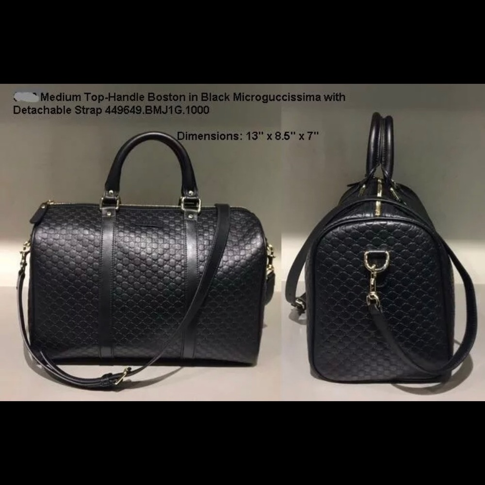 GUCCI Boston Guccissima new black leather authenti - Picture 2 of 14